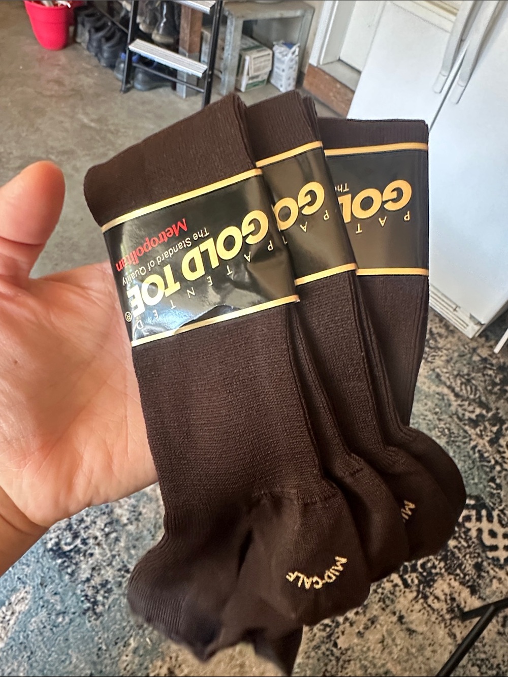 VTG Gold Toe Crew Socks - Brown (3-Pack)